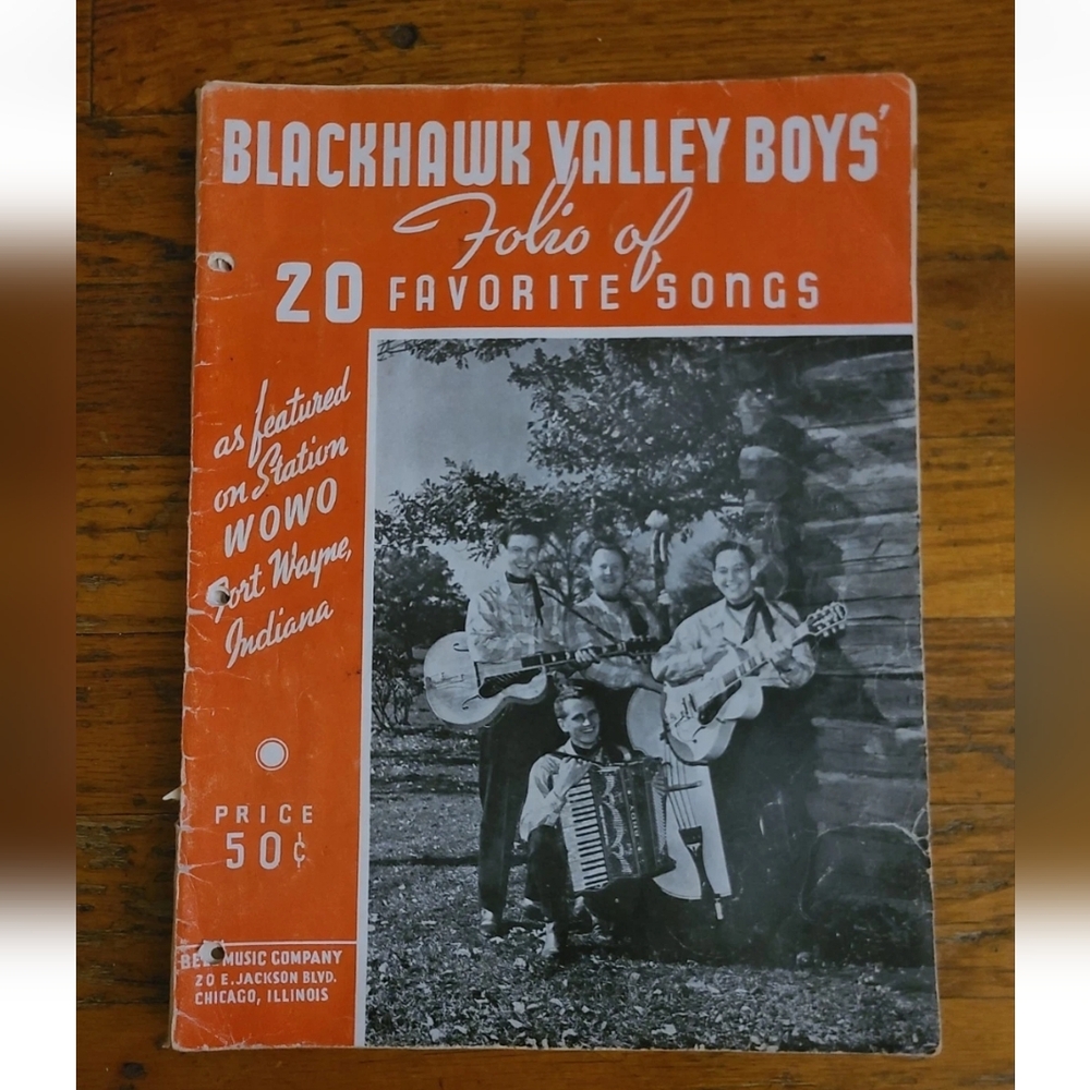 Blackhawk Valley Boys Folio 20 Favorite Songs WOWO Fort Wayne Radio Songbook